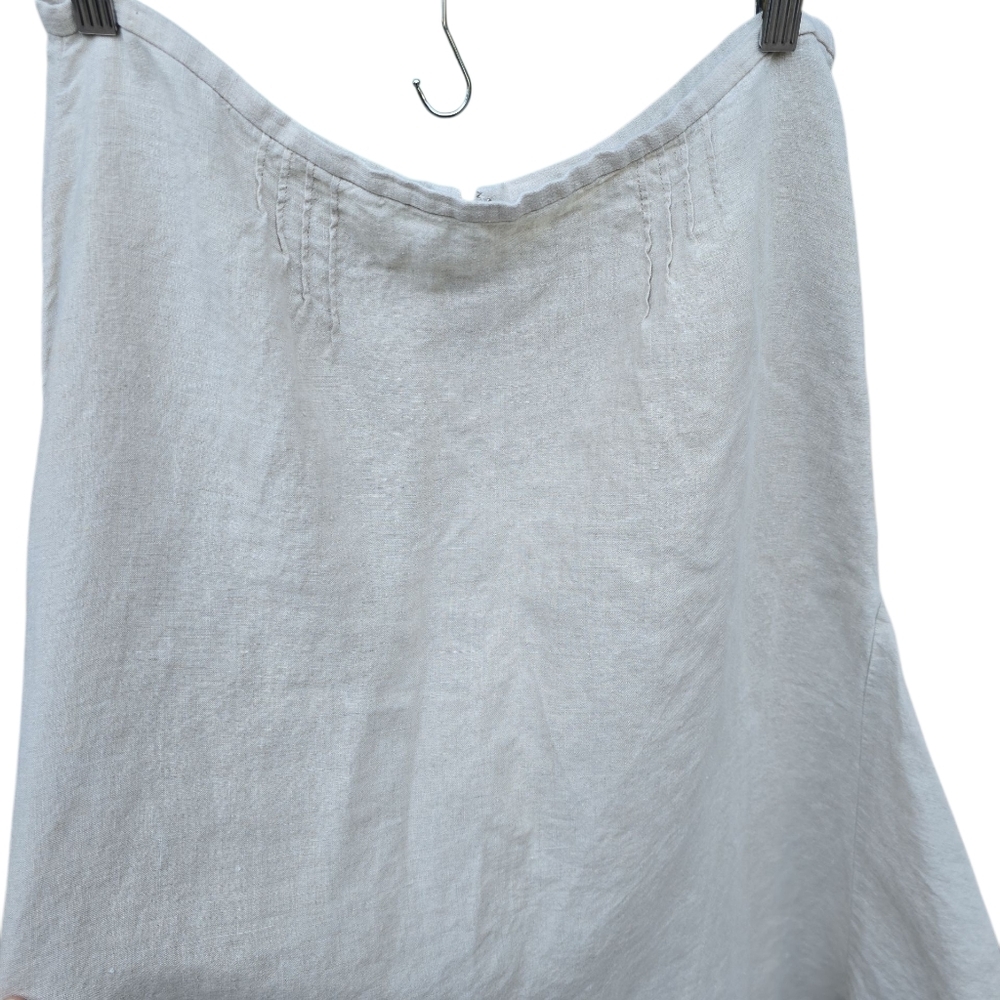 J.jill Hankerchief Style Cream Linen Skirt - Picture 2 of 8